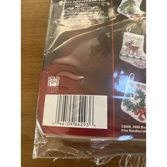 Bucilla Tiny Stockings Ornaments Cross Stitch Kit 84293 Set of 30 New In Package - Picture 2 of 9